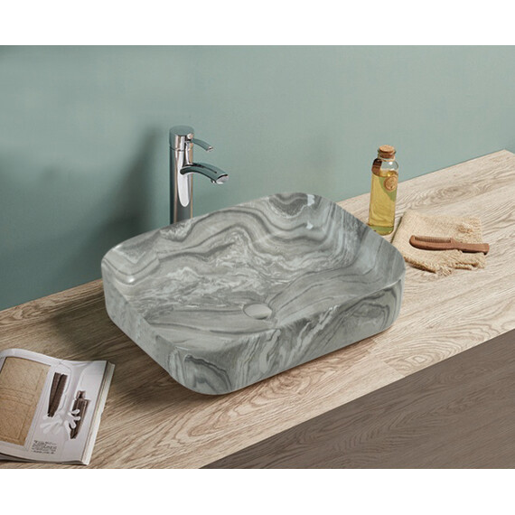 Раковина-чаша Azario 60 см AZ-78625, мрамор фото 2