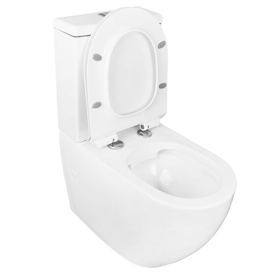 Унитаз-компакт безободковый Azario Corsa AZ-2062S с крышкой микролифт фото 3