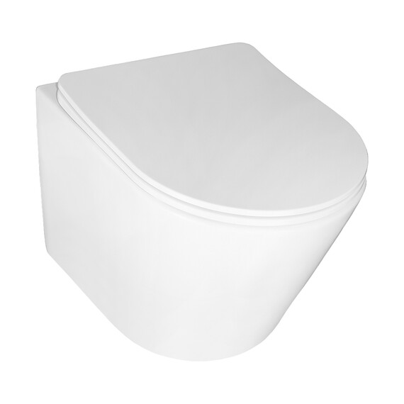 Унитаз подвесной безободковый Azario Teramo AZ-0053 SP с крышкой микролифт, Цвет производителя: белый фото 2