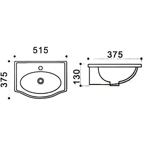 Раковина подвесная Azario 51 см AZ-405 фото 3