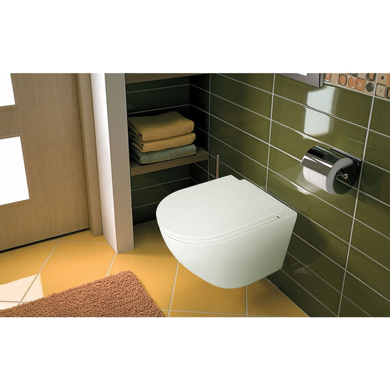 Унитаз подвесной безободковый Azario Navio AZ-0074 с крышкой микролифт фото 12