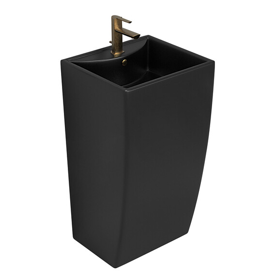 Раковина напольная Azario Comella 48 см AZ-314MB, черный матовый фото 2