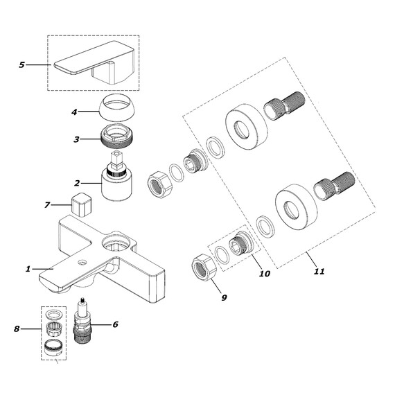 Смеситель для ванны Azario Cadeo AZ-15940501 фото 3