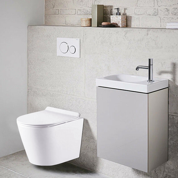 Унитаз подвесной безободковый Azario Fonti AZ-402W с крышкой микролифт фото 2