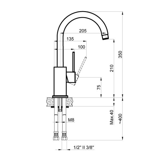 Смеситель для кухни Azario Tasco AZ-151644307, серый гранит, Цвет производителя: серый фото 2