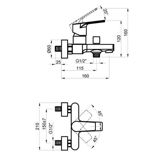 Смеситель для ванны Azario Treya AZ-156805024, черный, Цвет производителя: чёрный фото 2