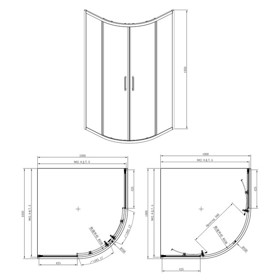 Душевое ограждение Azario Ostin 100x100 см AZ-121 S А, хром/прозрачное фото 5