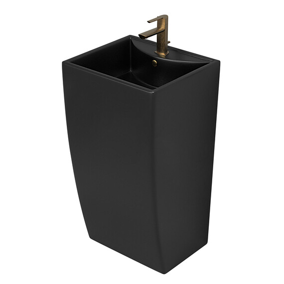 Раковина напольная Azario Comella 48 см AZ-314MB, черный матовый фото 4
