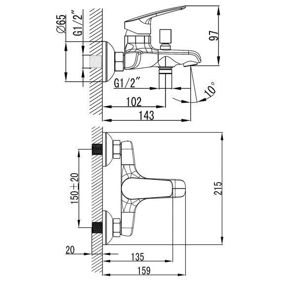 Смеситель для ванны Azario Sintra AZ-WKF238042C фото 6