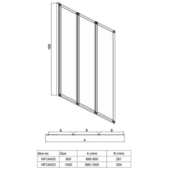 Шторка для ванны Azario Preston 100x150 см NFC6433, хром/прозрачное фото 4