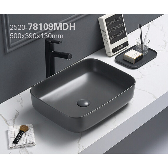 Раковина-чаша Azario 50 см AZ-78109MDH, тёмно-серый матовый фото 2