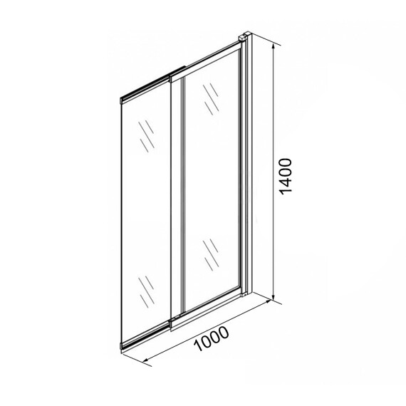 Шторка для ванны Azario Merrit 100х140 см AZ-NF6122 1000 silver, хром/прозрачное фото 3