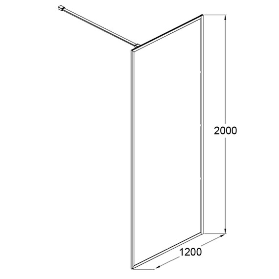 Душевая перегородка Azario Richmond Walk-in 120 см AZ-NAG 6310 1200 Black с кронштейном в комплекте, чёрный/прозрачное, Размер - мм: 1200 фото 3