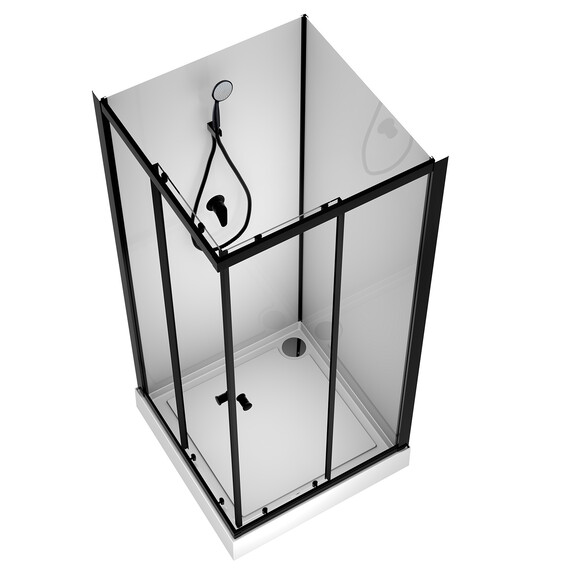 Душевая кабина Loranto Neo 90х90 см CS-21801, чёрный/прозрачное фото 3