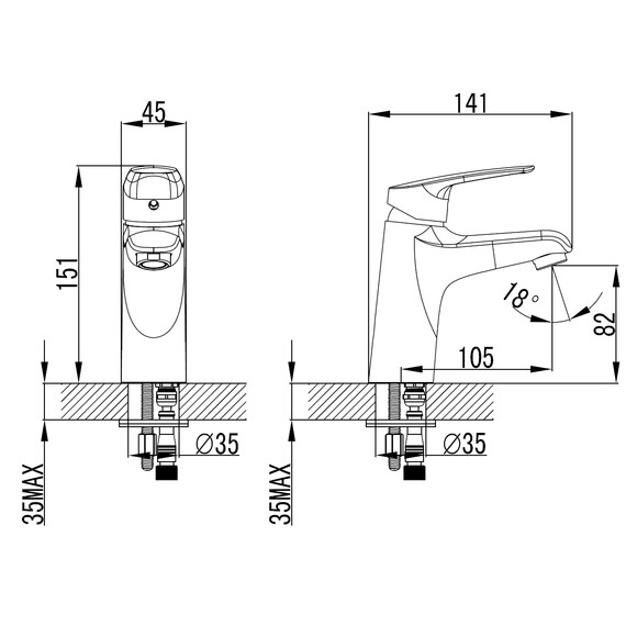 Смеситель для раковины Azario Tavira AZ-WKE168040C фото 3