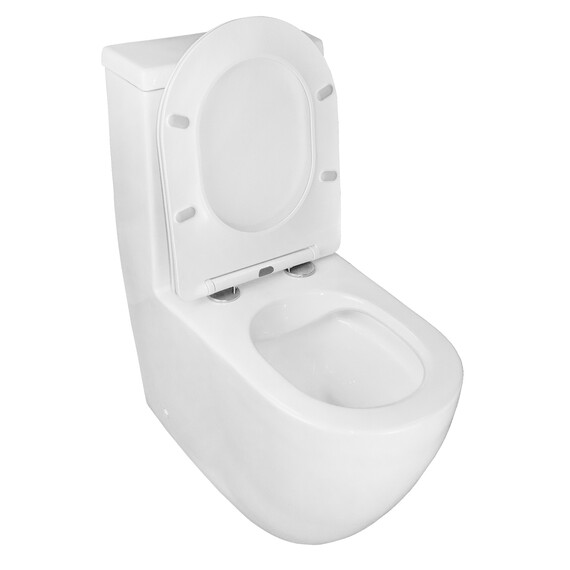 Унитаз-моноблок безободковый Azario Morano AZ-1001 с крышкой микролифт, Цвет производителя: белый фото 3