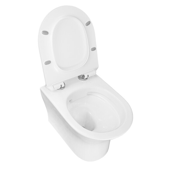 Унитаз подвесной безободковый Azario Fretta Round с тонкой крышкой микролифт фото 3