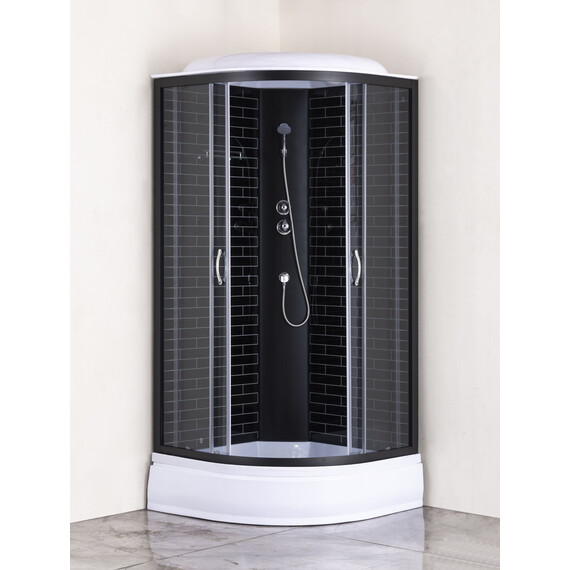 Душевая кабина Loranto 100х100 см CS-6610-25GB 100, черный/серое фото 2