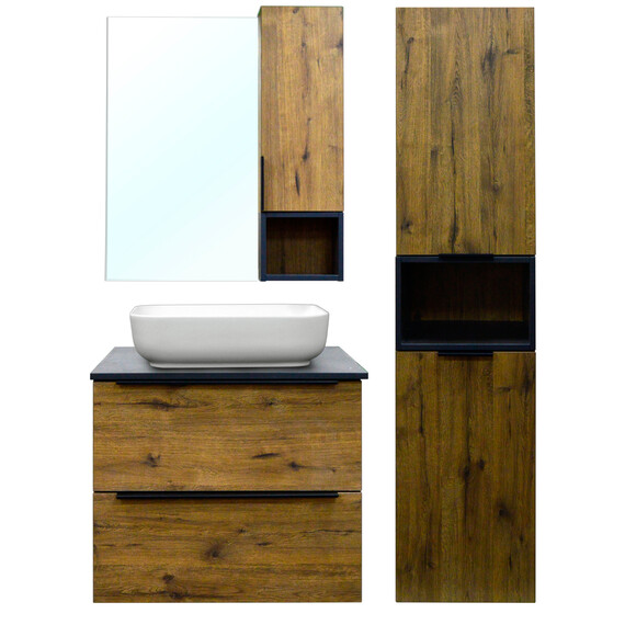 Зеркало-шкаф Azario Gris 90 см CS00080416, дуб веллингтон фото 4