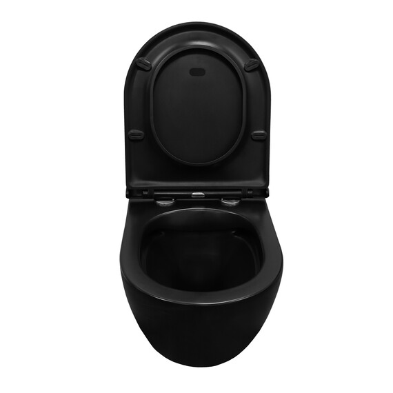Унитаз подвесной безободковый Azario Grado AZ-0046N-MB с крышкой микролифт, чёрный матовый, Цвет производителя: чёрный матовый фото 5
