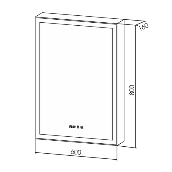 Зеркало-шкаф Azario Киото Led 60 см + часы фото 7