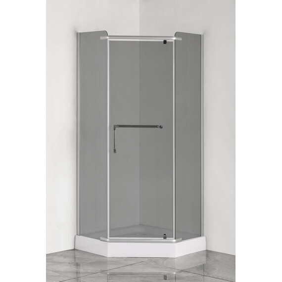 Душевое ограждение Loranto 100x100 см CS-816S B 100 (GRAY) сатин/серое фото 2