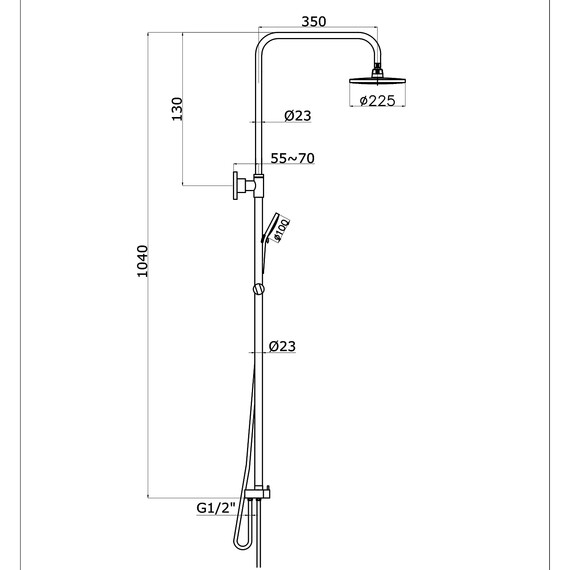 Душевая стойка Azario Mano AZ-15780201 фото 2