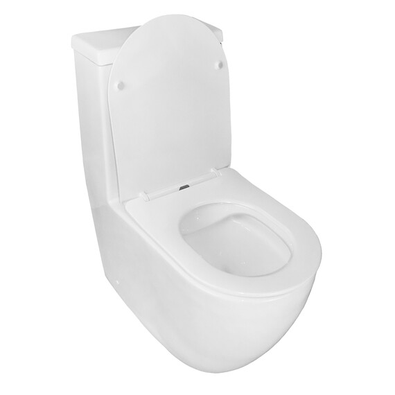 Унитаз-моноблок безободковый Azario Morano AZ-1001 с крышкой микролифт, Цвет производителя: белый фото 2