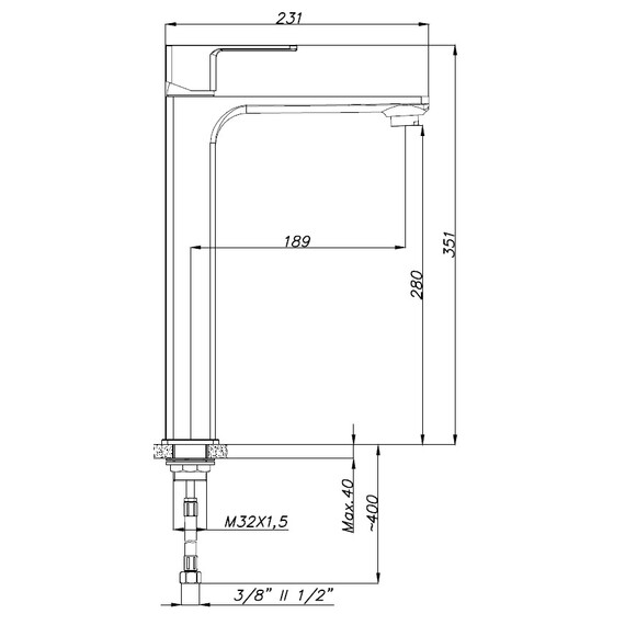 Смеситель для раковины высокий Azario Cadeo AZ-15944551 фото 2
