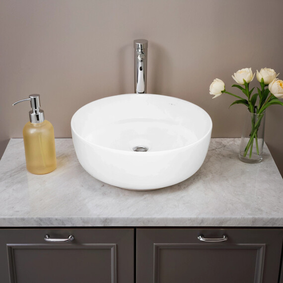 Раковина-чаша Azario 35 см AZ-3134-MW, белый матовый фото 3