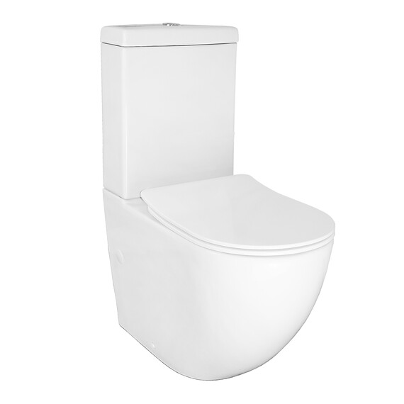 Унитаз-компакт безободковый Azario Renda AZ-8693 с крышкой микролифт фото 2