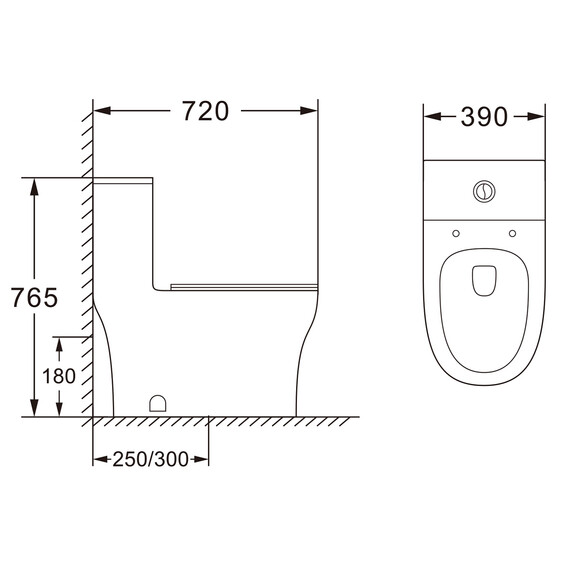 Унитаз-моноблок Azario Sinto AZ-1098 с крышкой микролифт фото 3