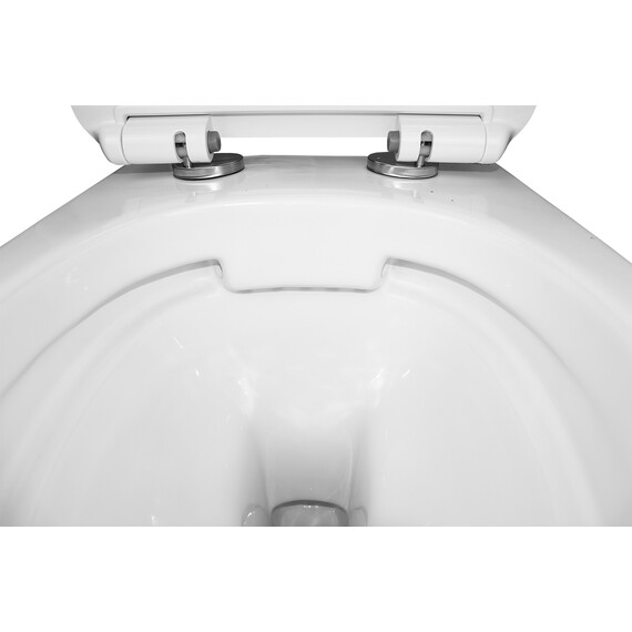Унитаз подвесной безободковый Azario Fretta Round с тонкой крышкой микролифт фото 5