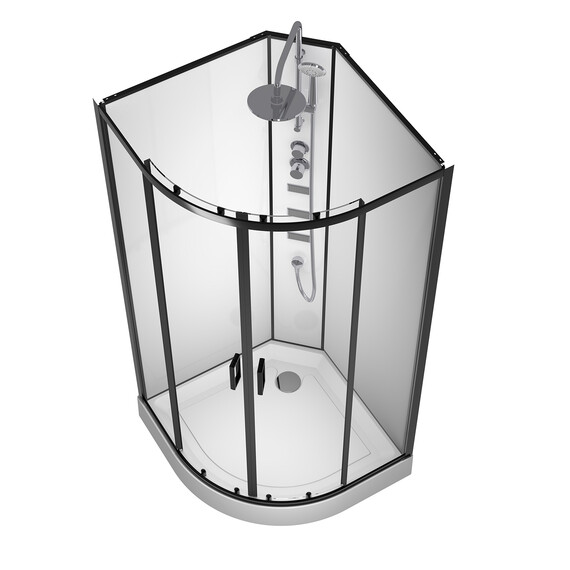 Душевая кабина Loranto Neo 90х90 см CS-21811, чёрный/прозрачное фото 3