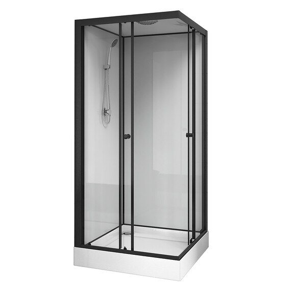 Душевая кабина Loranto Neo 90x90 см CS-22110, чёрный/прозрачное фото 2