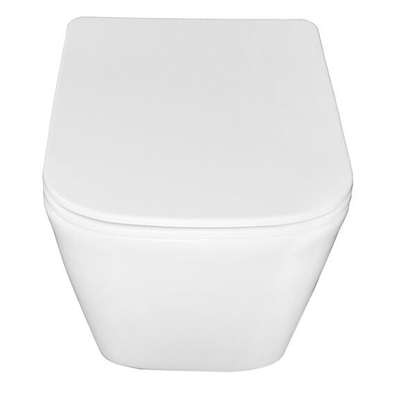 Унитаз подвесной безободковый Azario Hugo AZ-3103 с тонкой крышкой микролифт фото 6