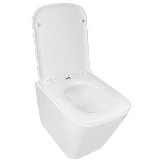 Унитаз подвесной безободковый Azario Teramo AZ-0052-UQ3 с крышкой микролифт (Система смыва торнадо), Цвет производителя: белый фото 3