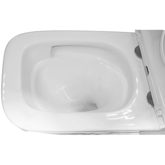 Унитаз подвесной безободковый Azario Teramo AZ-0052-UQ3 с крышкой микролифт (Система смыва торнадо), Цвет производителя: белый фото 5