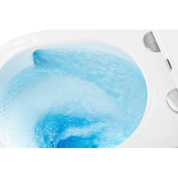 Унитаз подвесной безободковый Azario Teramo AZ-0053-UQ3 (система смыва Торнадо) с тонкой крышкой микролифт, Цвет производителя: белый фото 8