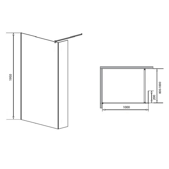 Душевая перегородка Loranto Walk-in 100 см CS-L801 100, хром/прозрачное фото 3