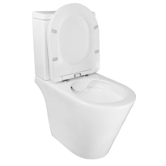 Унитаз-компакт безободковый Azario Flin AZ-1363C с тонкой крышкой микролифт фото 5