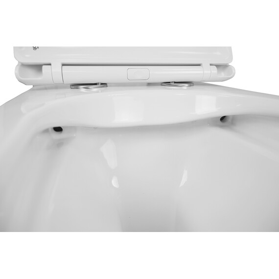 Унитаз подвесной безободковый Azario Moneo AZ-0062 с тонкой крышкой микролифт фото 5