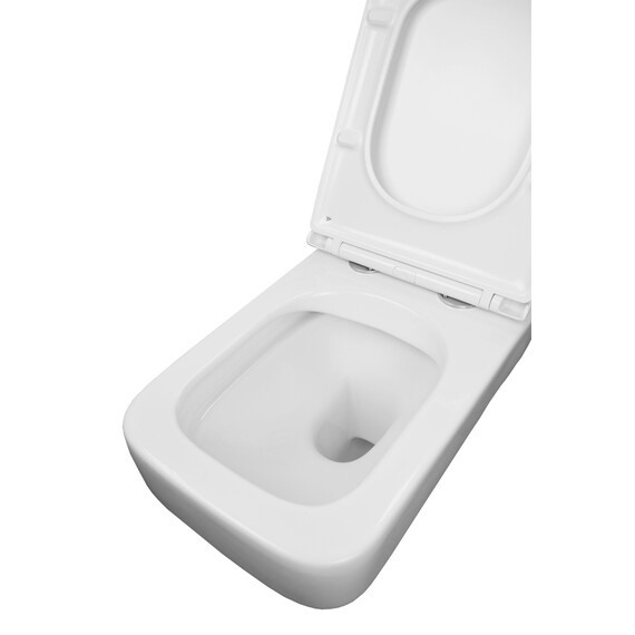 Унитаз подвесной безободковый Azario Moneo AZ-0062 с тонкой крышкой микролифт фото 4