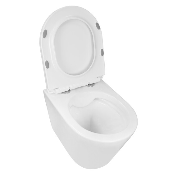 Унитаз подвесной безободковый Azario Vento AZ-1046 с тонкой крышкой микролифт фото 3