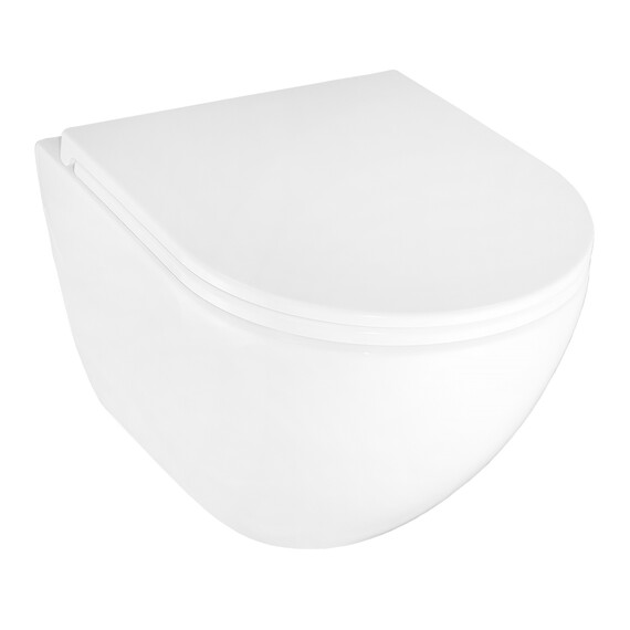 Унитаз подвесной безободковый Azario Trevi AZ-0093UQ3 с тонкой крышкой микролифт (Система смыва торнадо) фото 3