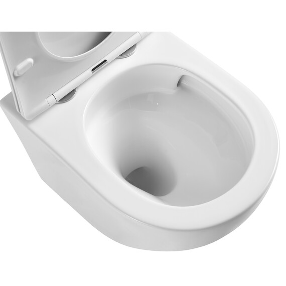 Унитаз подвесной безободковый Azario Grado AZ-0046-UQ1 с тонкой крышкой микролифт (Система смыва торнадо) фото 6