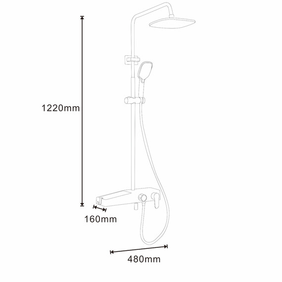 Душевая стойка Azario AZ-801-2, черный/золото, Цвет производителя: чёрный, золото фото 6