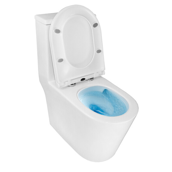 Унитаз-моноблок безободковый Azario Scala AZ-8101 с тонкой крышкой микролифт (система смыва торнадо) фото 18