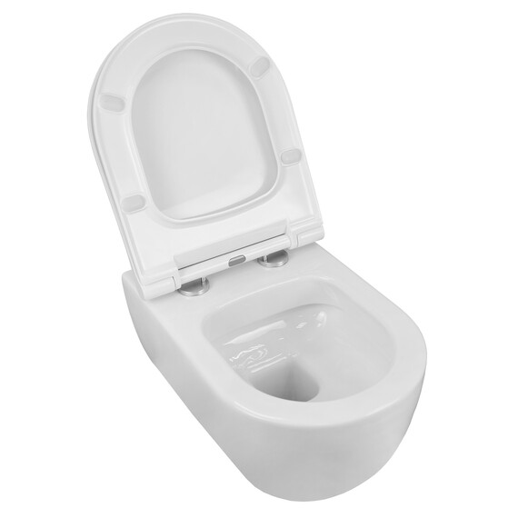 Унитаз подвесной безободковый Azario Ferio 87565 с тонкой крышкой микролифт фото 3