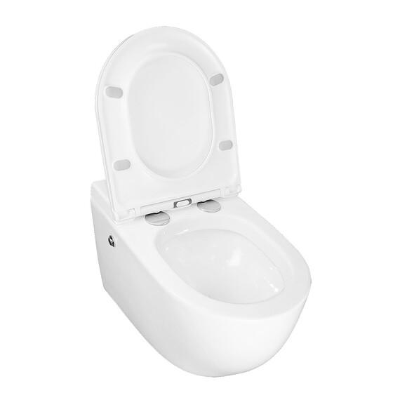 Унитаз подвесной импульсный Azario AZ-102C с тонкой крышкой микролифт (монтажная рама в комплекте) фото 4